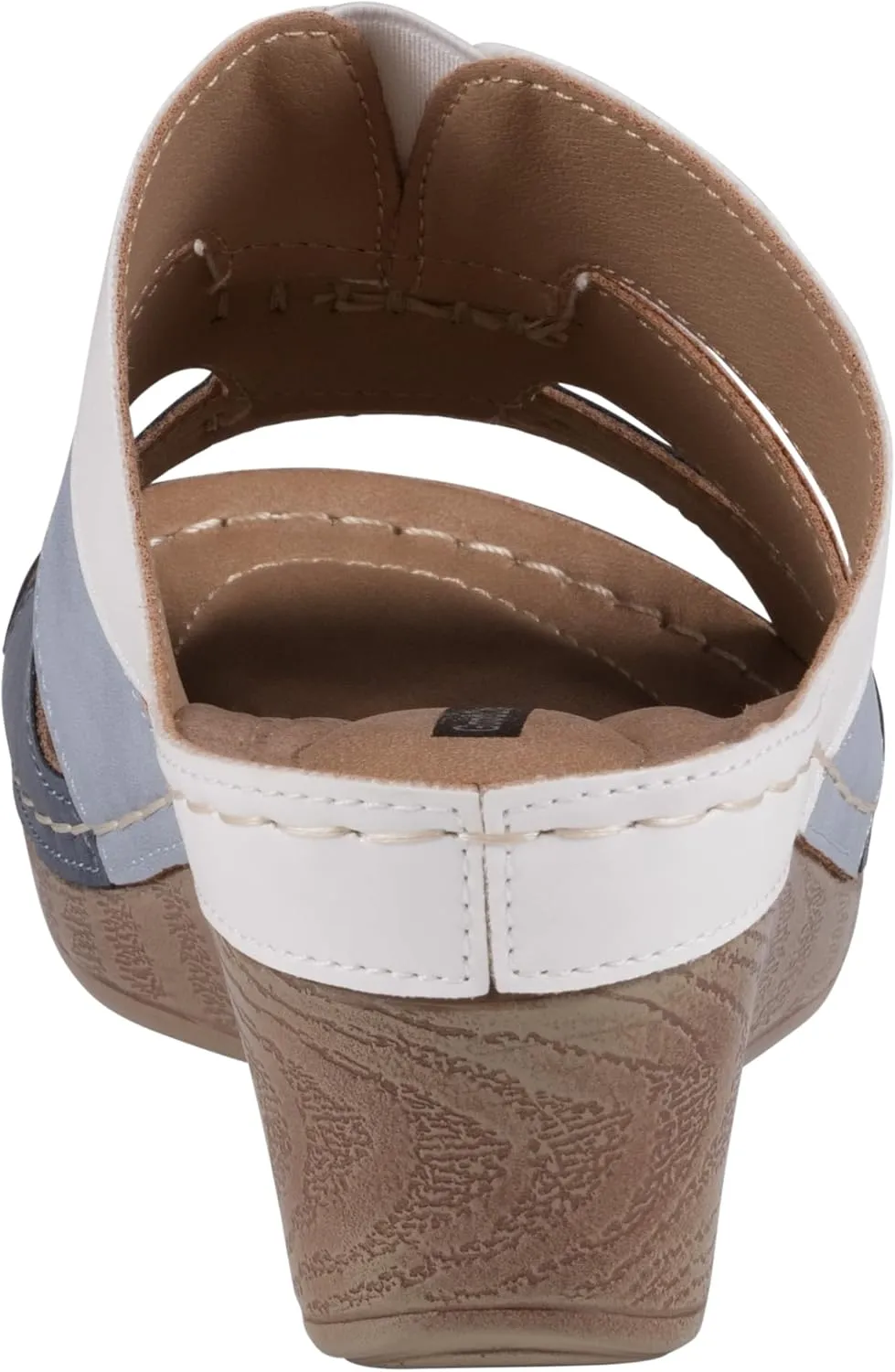 G.C. Shoes Women's Two-Tone Triple Band slip on wedge Sandals