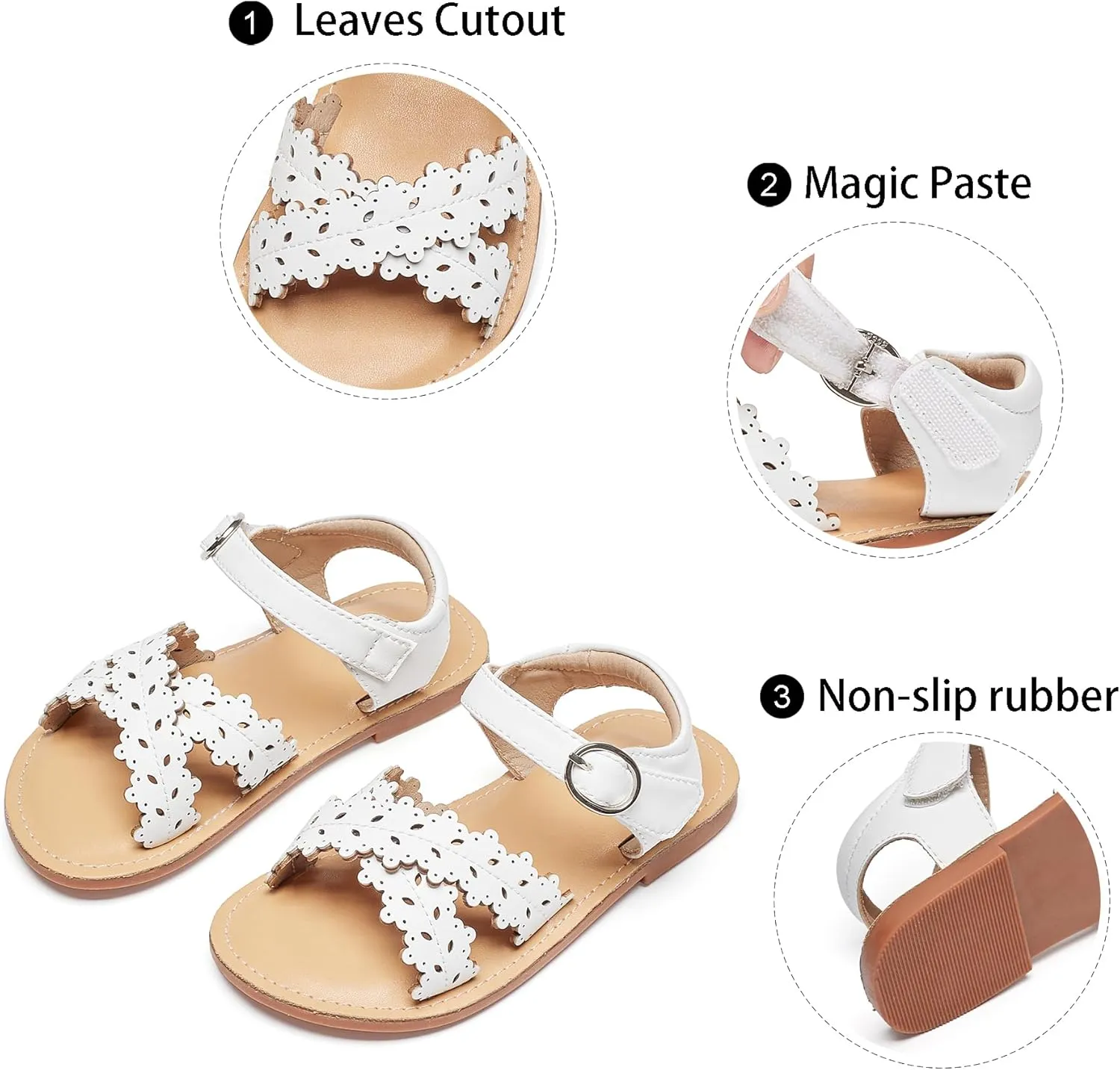 GINFIVE Toddler Girls Sandals Girls Toddler Sandals Little Girls Kids Shoes
