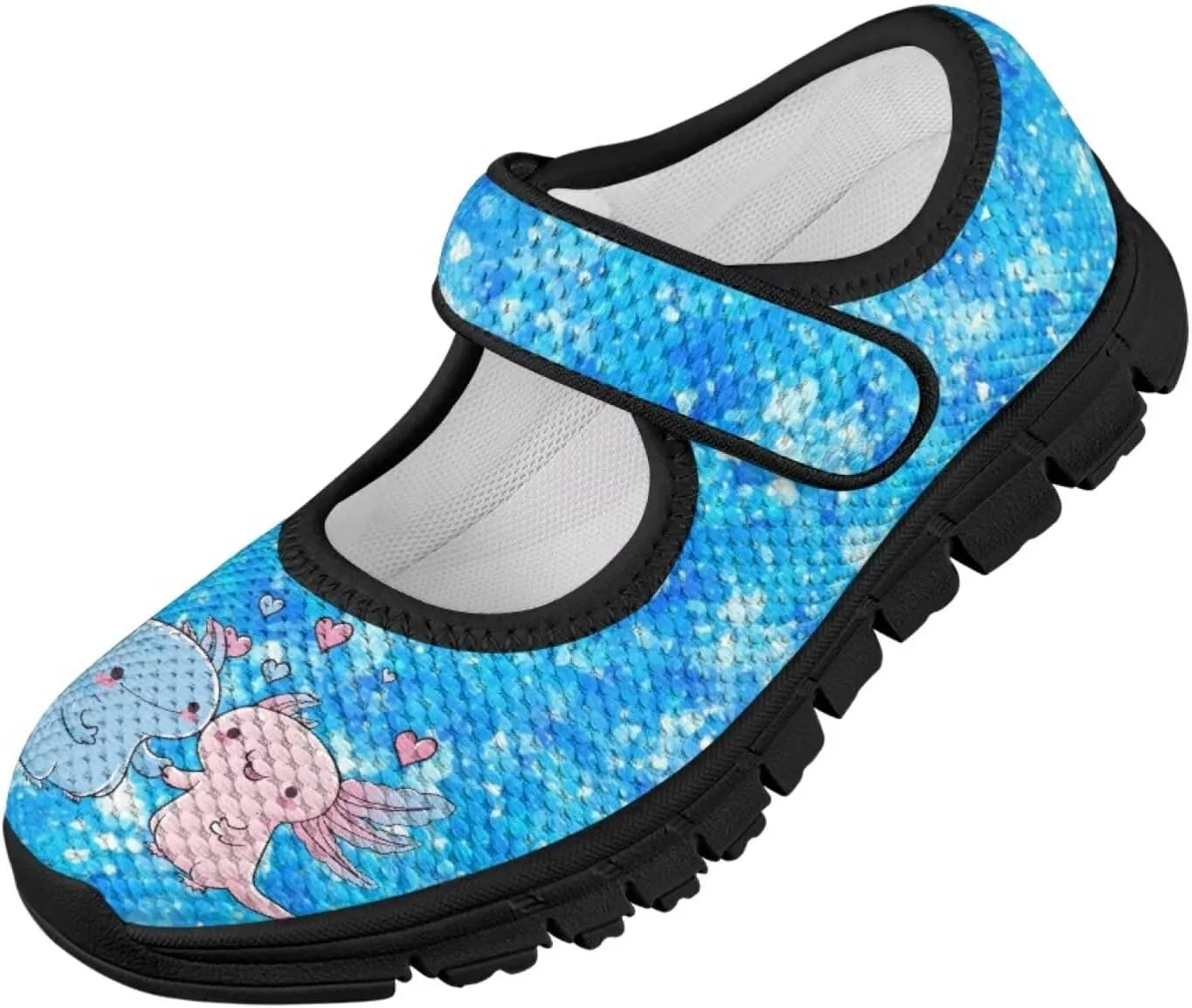 Girls Axolotl Mary Jane Dress Shoes Glitter Ballerina Princess Flat for Wedding, Party, Birthday US 11-2.5