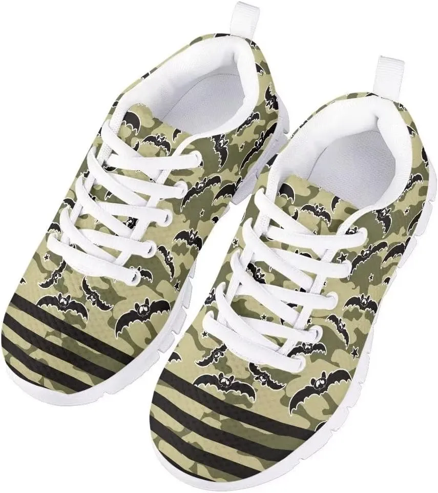 Girls Boys Cute Tennis Shoes Lightweight Soft Sport Sneakers Lace Up Lemon Butterfly Print Kids Running Shoes