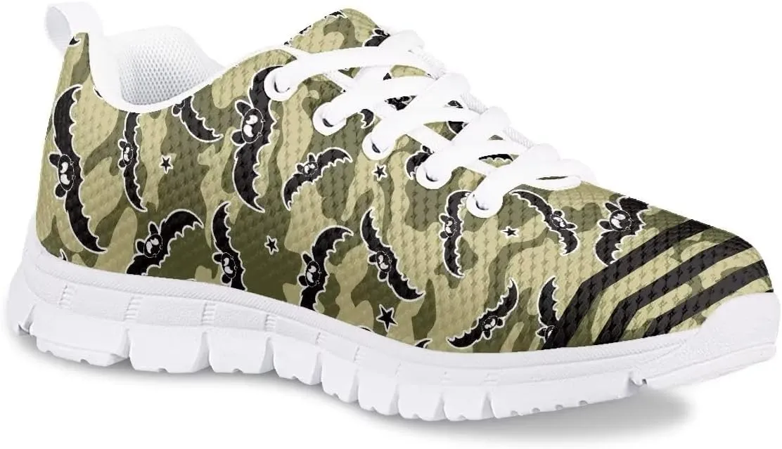 Girls Boys Cute Tennis Shoes Lightweight Soft Sport Sneakers Lace Up Lemon Butterfly Print Kids Running Shoes