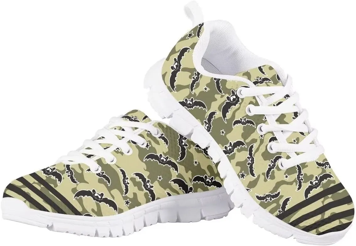 Girls Boys Cute Tennis Shoes Lightweight Soft Sport Sneakers Lace Up Lemon Butterfly Print Kids Running Shoes