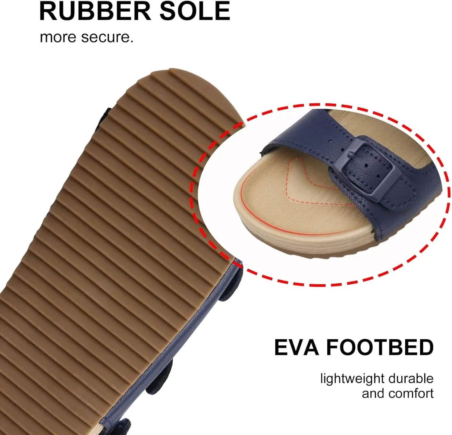 Girls Boys Sandal Adjustable Double Buckle Casual Flat Open Toe Lightweight Summer Shoes Hook Loop Sandal for Toddler Little Big Kid