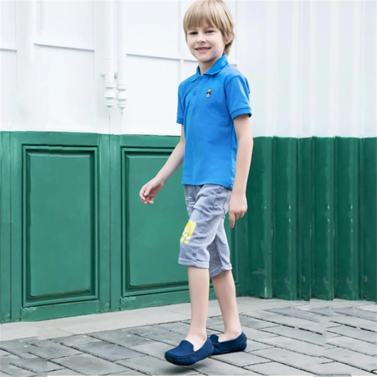 Girls Boys Suede Leather Slip-on Loafers Casual Boat Shoes Dress Shoes Oxford Flats