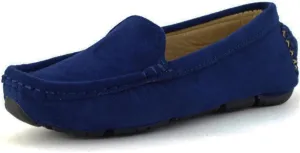 Girls Boys Suede Leather Slip-on Loafers Casual Boat Shoes Dress Shoes Oxford Flats