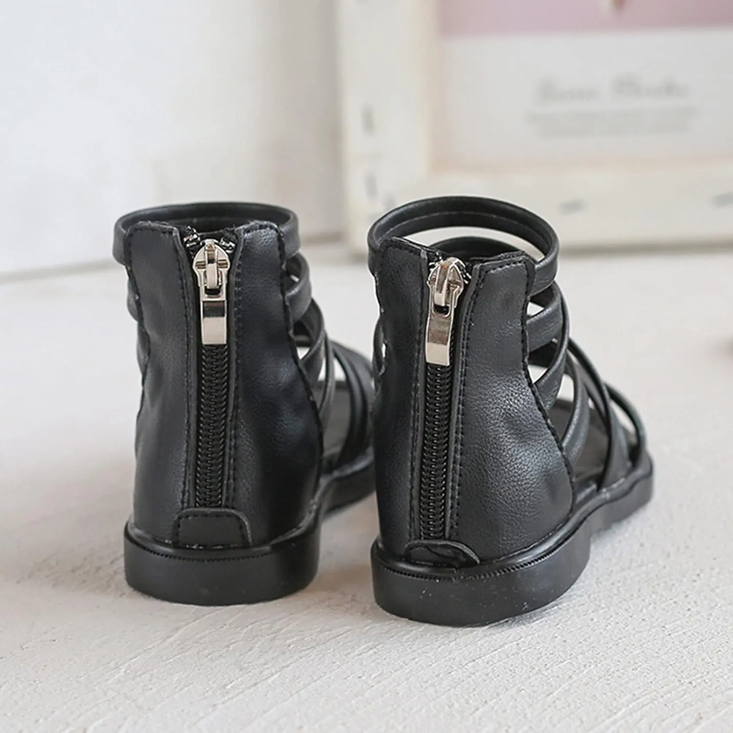 Girls Kids Rubber Sole Ankle Gl𝐚diator Sandals Breathable Cool Slip On Soft Summer Shoes Baby Toddler Light Comfy Shoes