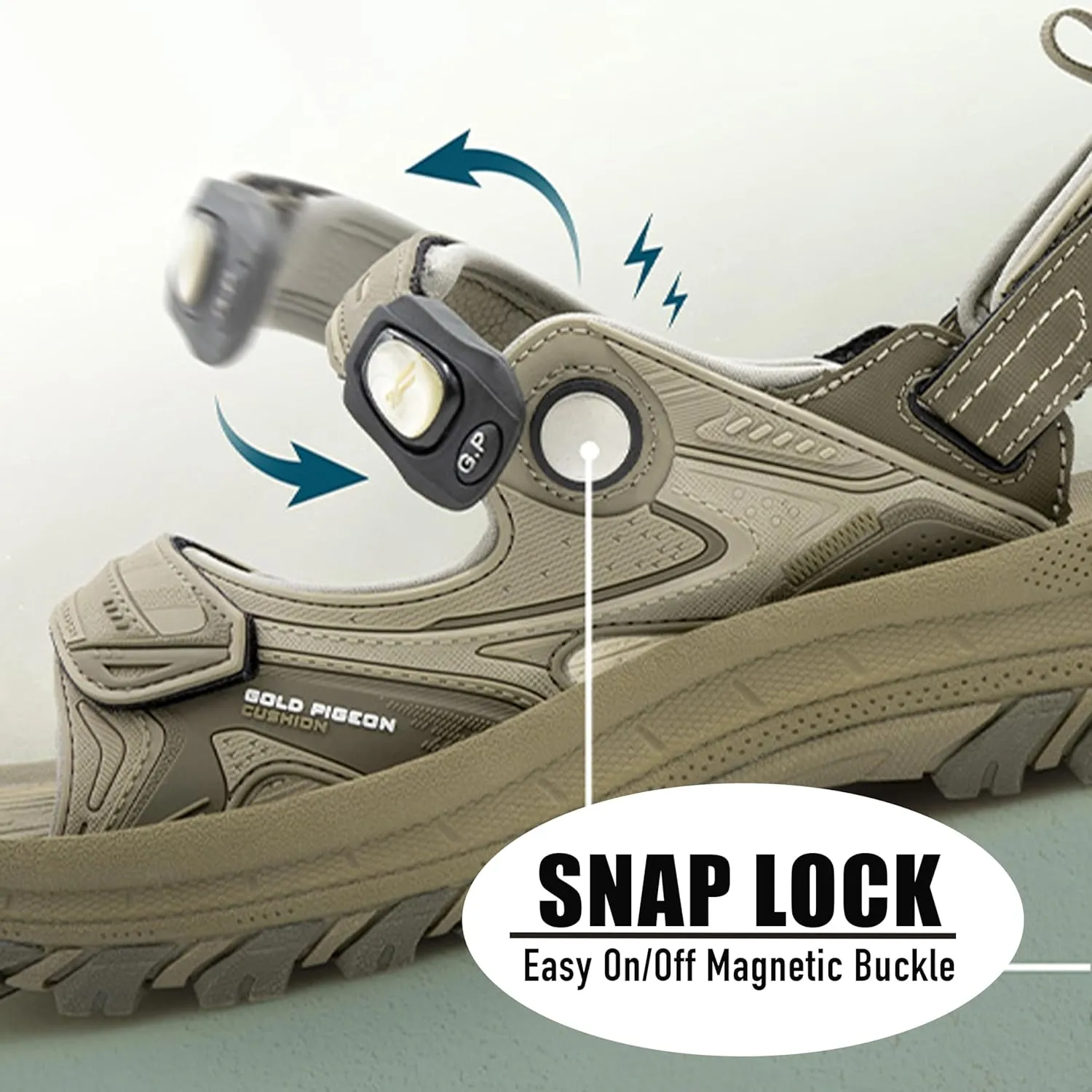 Gold Pigeon Shoes KIDS Easy Snap Lock Outdoor/Water Sandals & Slides. Adjustable Straps