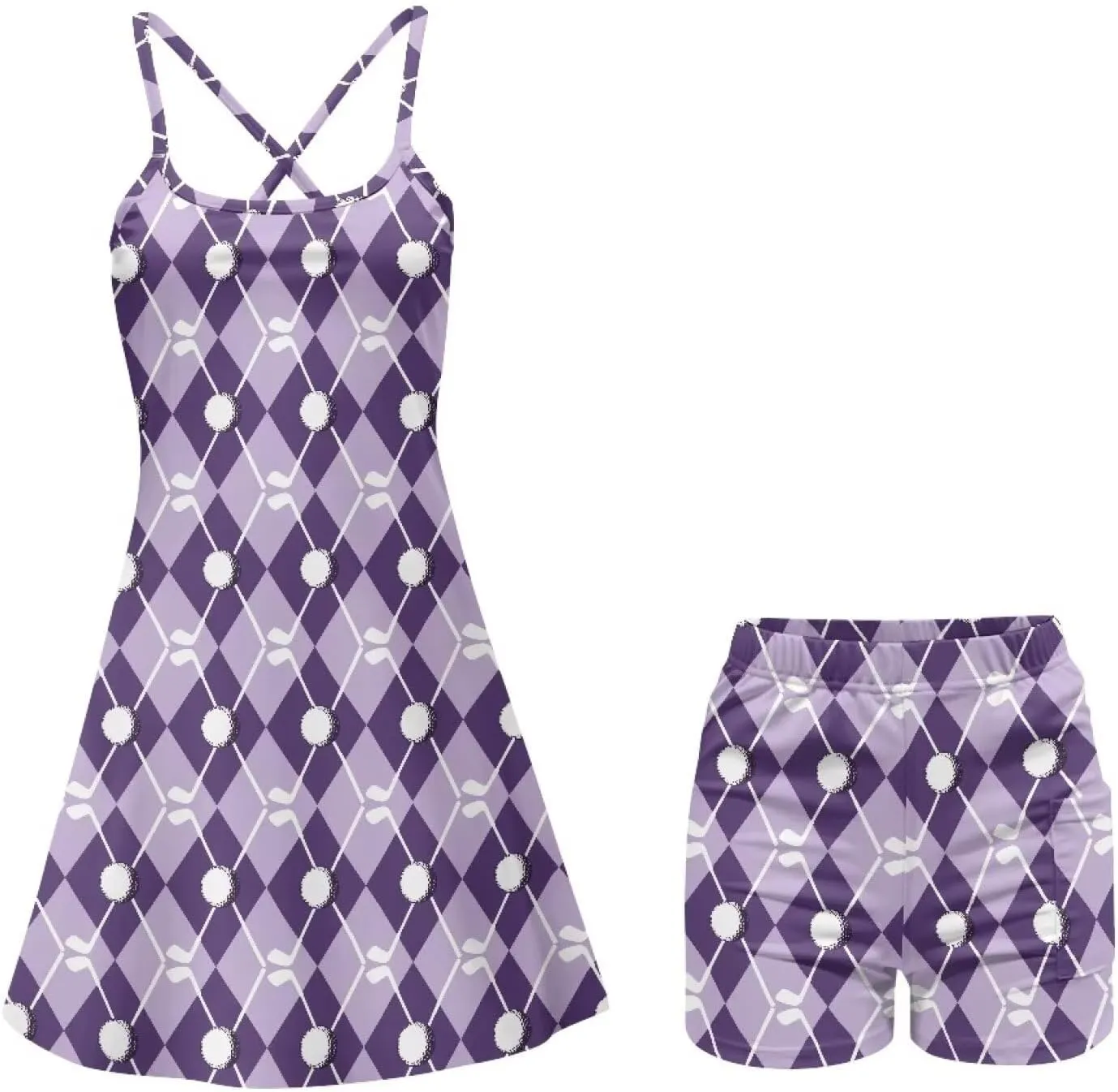 Golf Outfits for Women Summer Mini Spaghetti Strap Dress Workout Tennis Athletic Outfits