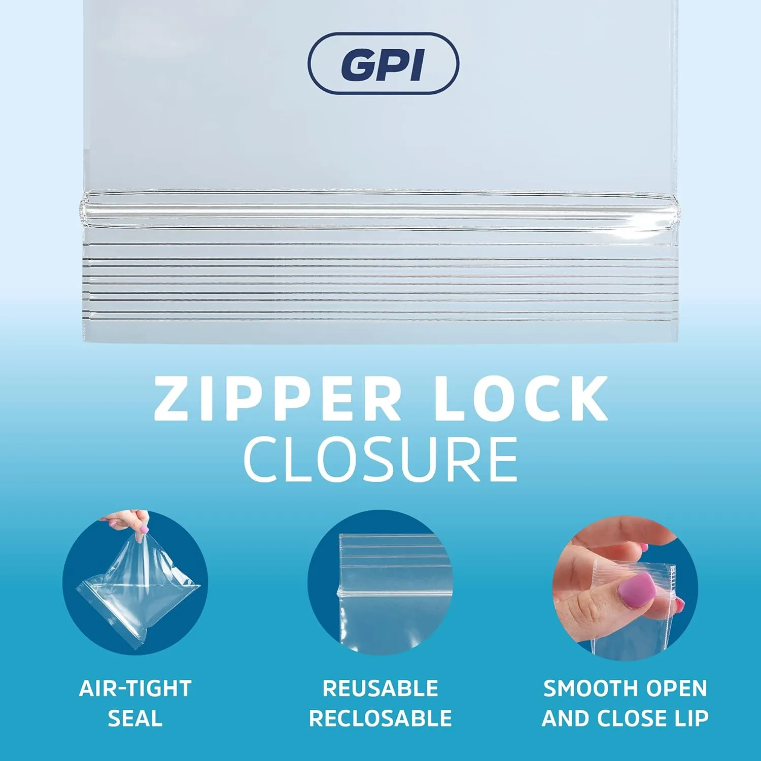GPI - PACK of 500, 4" x 6" CLEAR PLASTIC RECLOSABLE ZIP BAGS - Heavy Duty, Bulk 4 mil Thick Strong & Durable Poly Baggies With Resealable Zip Top Lock For Travel, Storage, Packaging & Shipping