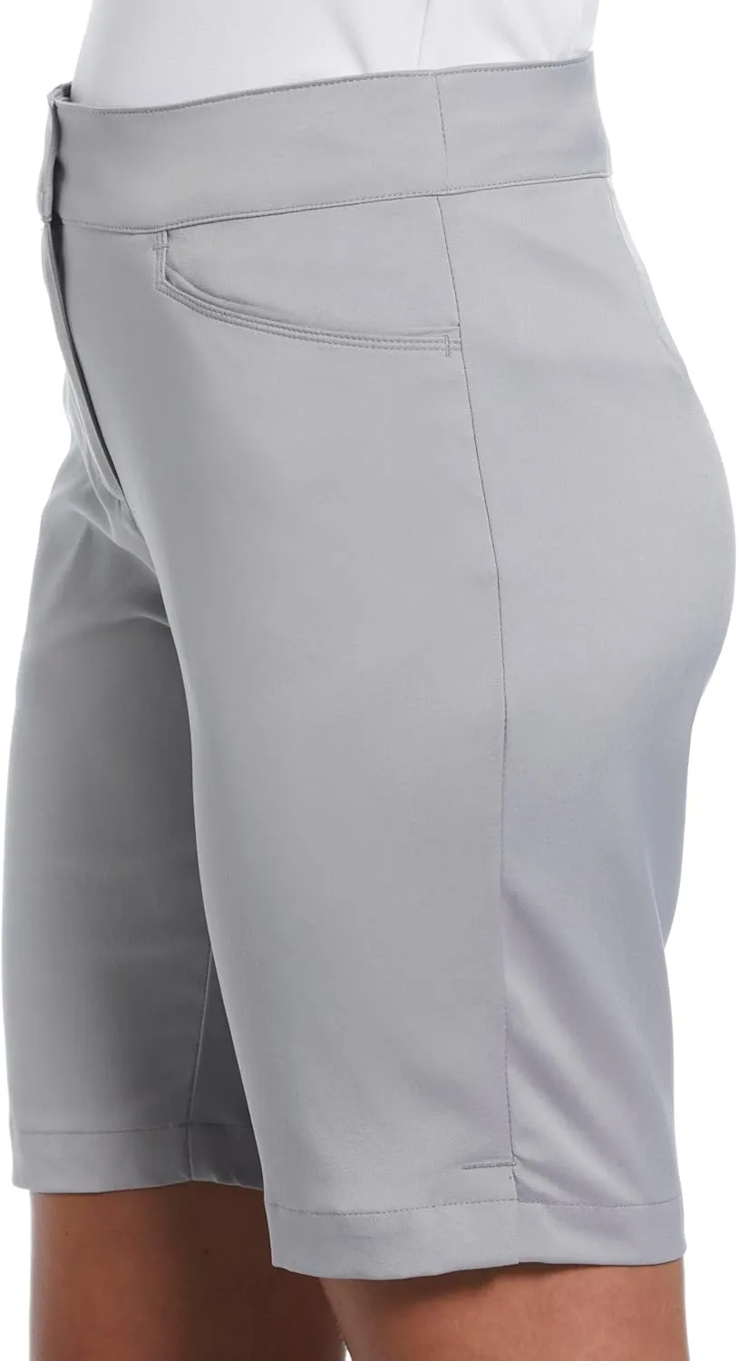 Grand Slam Women’s 19” Solid Tech Golf Short, Moisture–Wicking, Lightweight 360 Stretch Fabric, Sun Protection