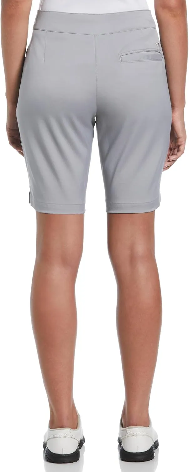 Grand Slam Women’s 19” Solid Tech Golf Short, Moisture–Wicking, Lightweight 360 Stretch Fabric, Sun Protection