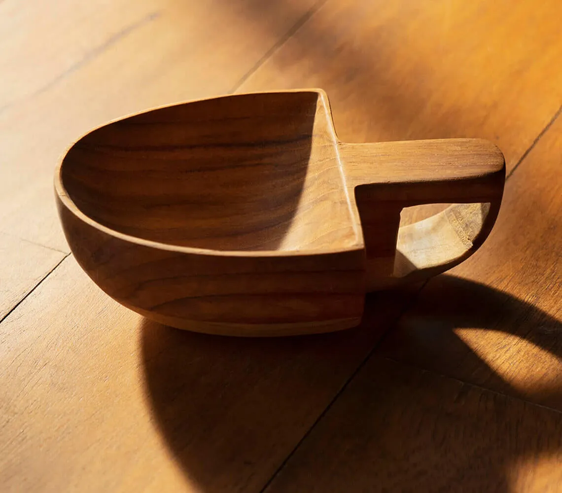 Hand Carved Teak Wood Scoop (Large)