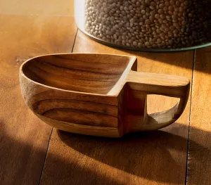 Hand Carved Teak Wood Scoop (Large)