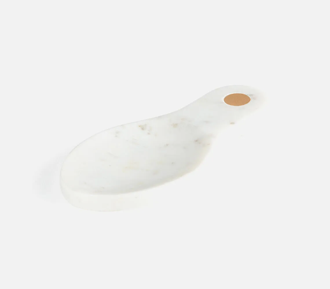 Hand Carved White Marble Tea Bag Rest