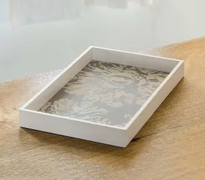 Hand Cut Wooden Grey Tray