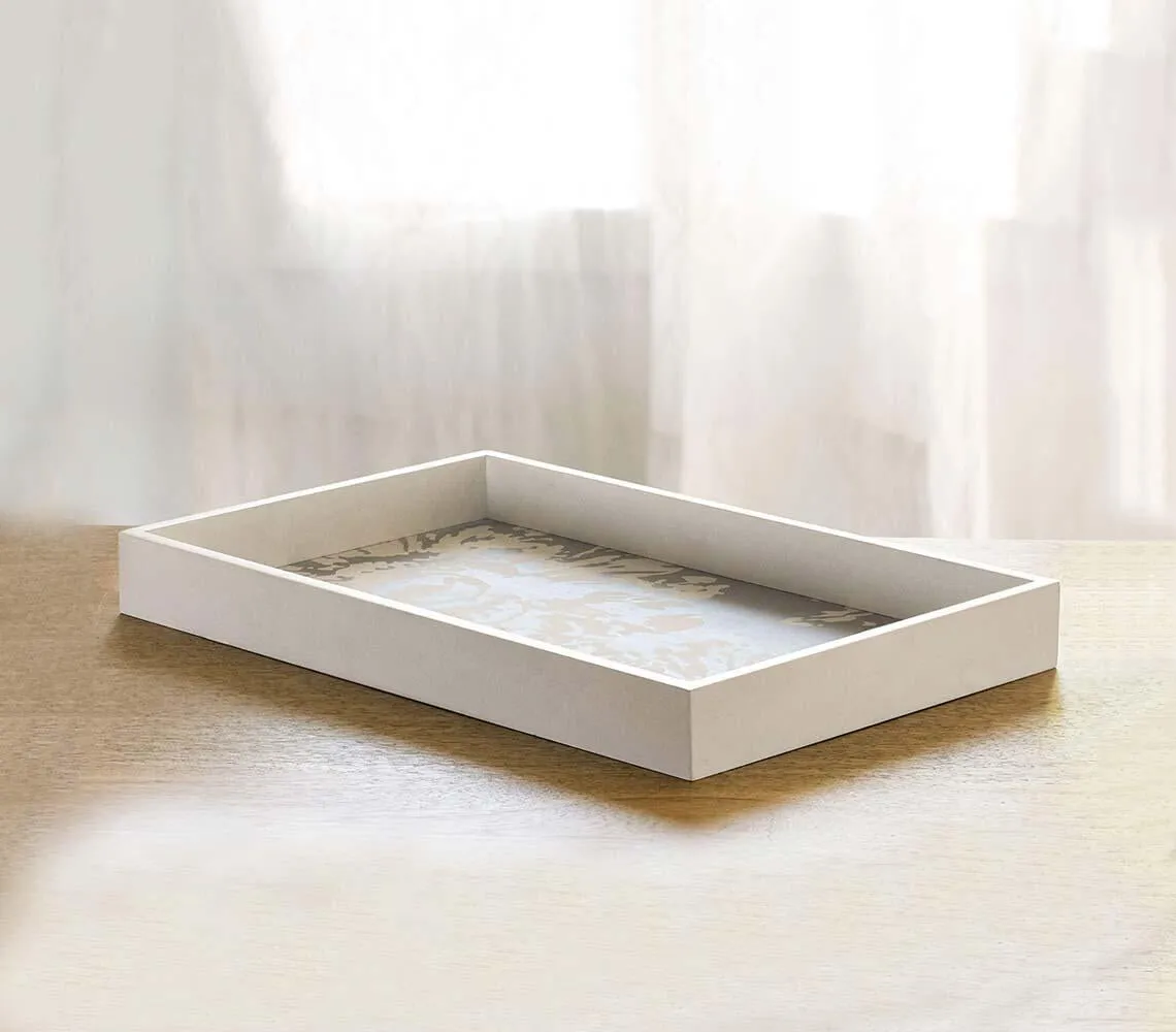 Hand Cut Wooden Grey Tray
