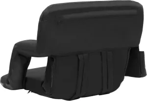 Happybuy Stadium Seats with Back Support, Extra-Wide Folding Bleacher Chairs, Padded Cushioned Recliner with Hook, Pocket, Cup Holder, Portable for Sports, Beach, Concerts (Set of 2)