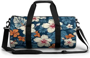 Hawaii Flower Duffel Bag for Men Women Gym Bag Sports Small Overnight Bag for Travel Weekender