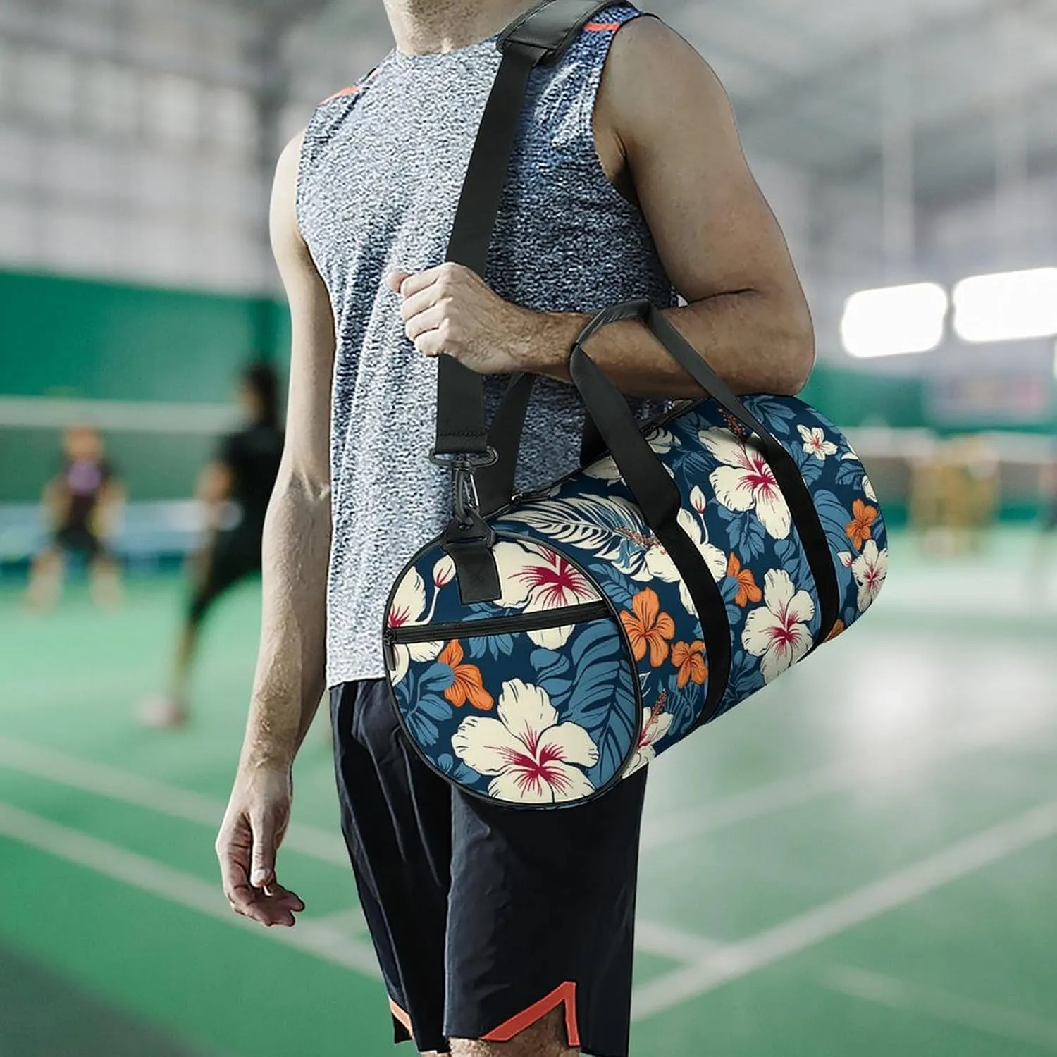 Hawaii Flower Duffel Bag for Men Women Gym Bag Sports Small Overnight Bag for Travel Weekender