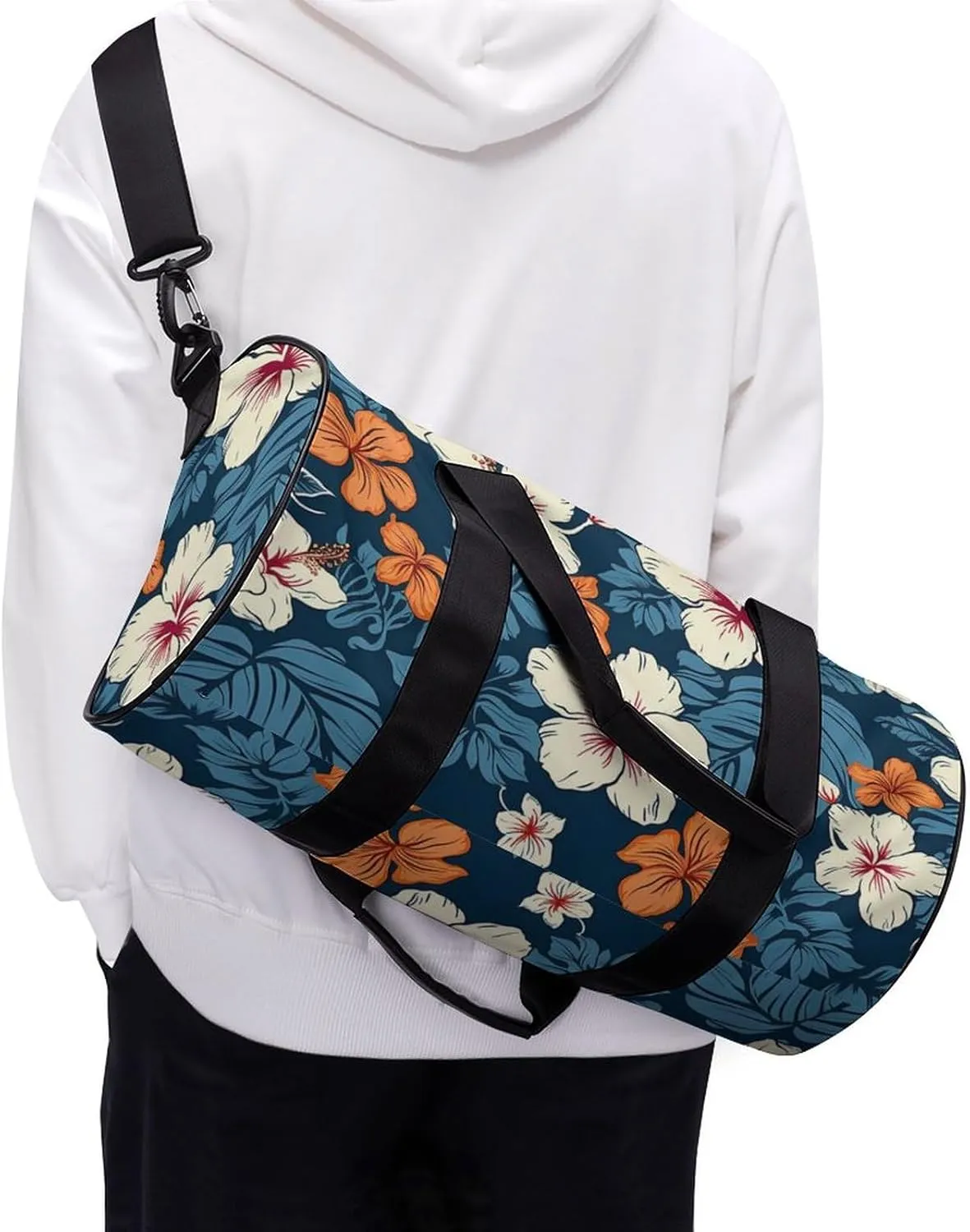 Hawaii Flower Duffel Bag for Men Women Gym Bag Sports Small Overnight Bag for Travel Weekender