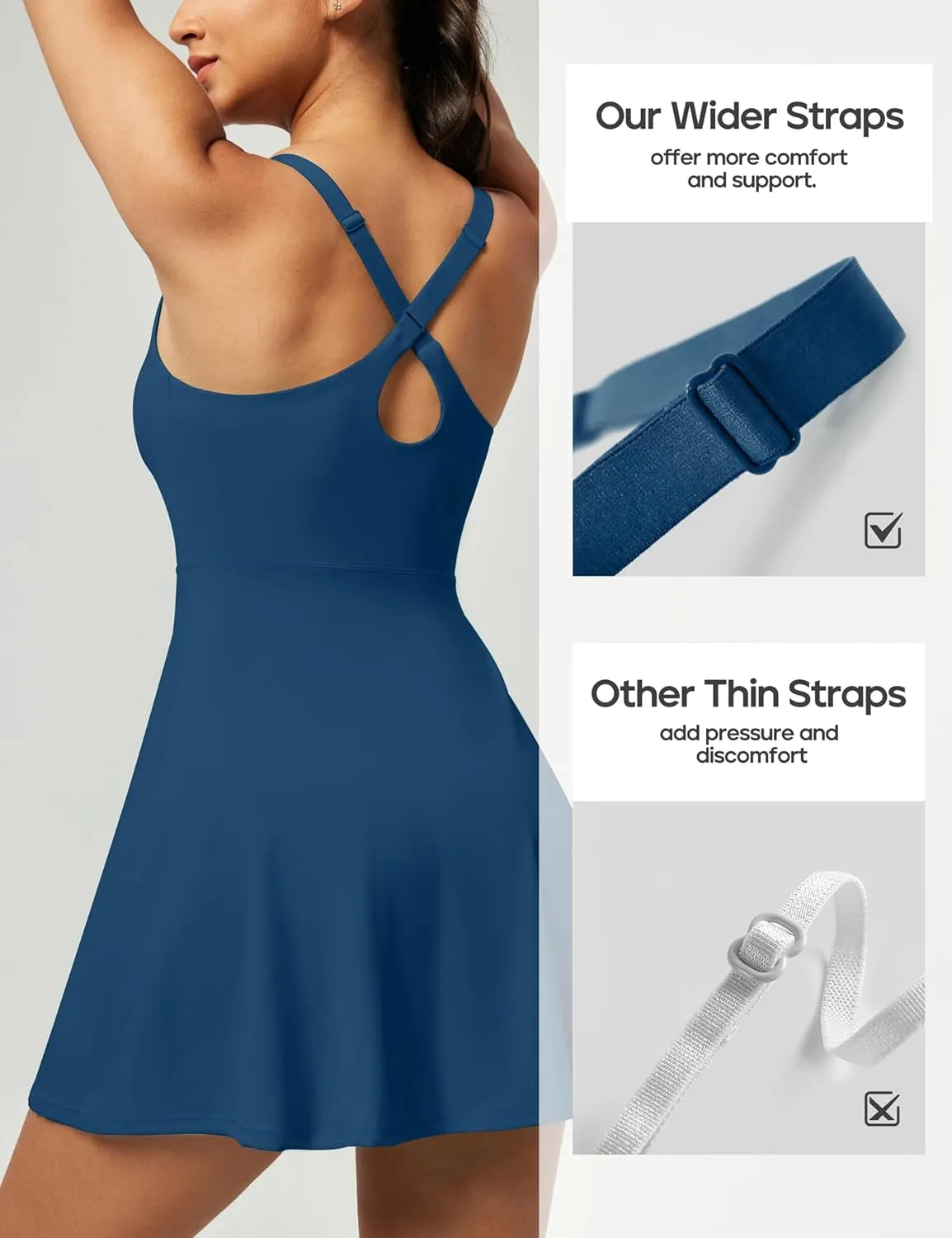 Heathyoga Tennis Dresses for Women Athletic Dress with Shorts Underneath Workout Dress with Pockets Summer Golf Outfits