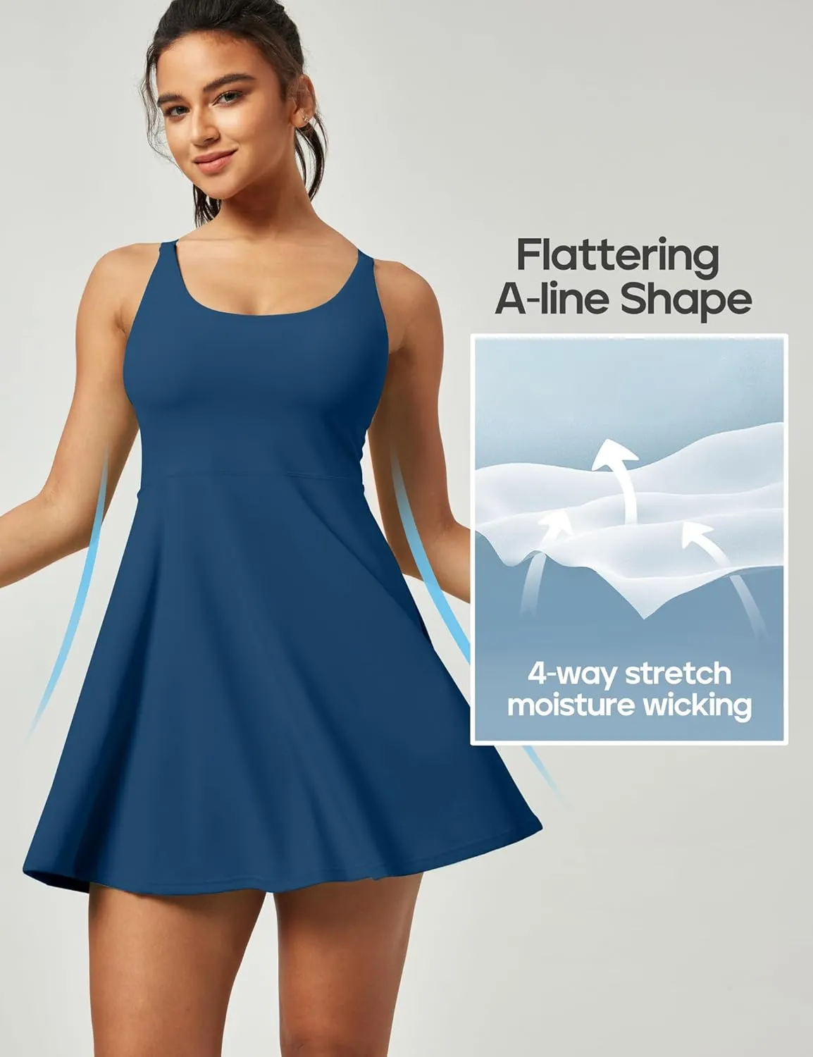 Heathyoga Tennis Dresses for Women Athletic Dress with Shorts Underneath Workout Dress with Pockets Summer Golf Outfits
