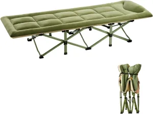 Heavy-Duty Portable Cot Bed with Mattress, Cots for Sleeping, Camping Cots for Home Office Nap Beach Travel(190 * 70 * 37 Cm/74.8 * 27.6 * 14.6 in)