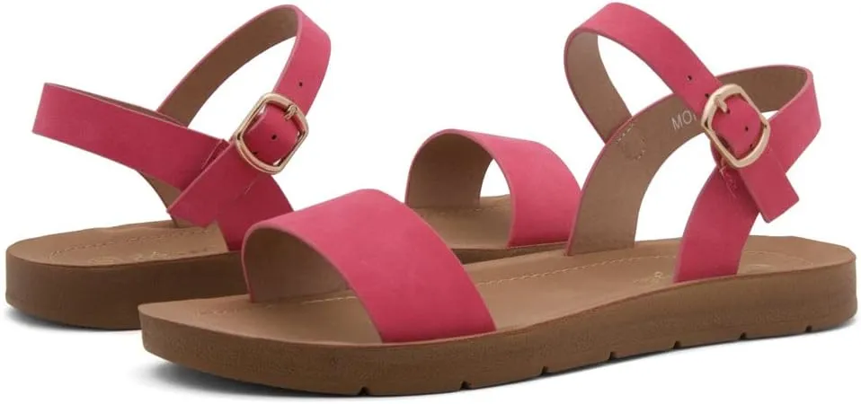 Herstyle Monday Womens Open Toes One Band Ankle Strap Flat Sandals