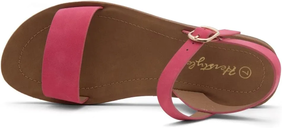 Herstyle Monday Womens Open Toes One Band Ankle Strap Flat Sandals