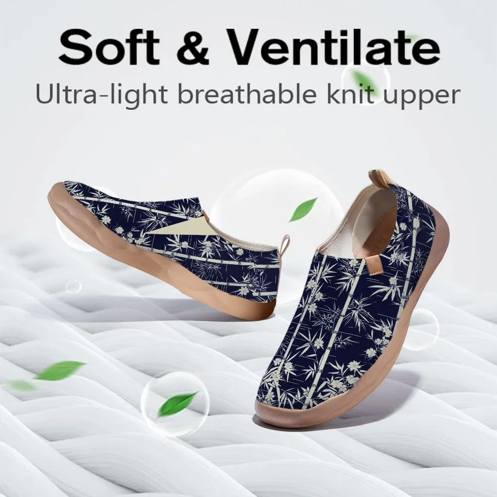 Hetios Women's Travel Footwear Knit Mesh Artistic Slip On Shoes Lightweight Comfortable Casual Loafers