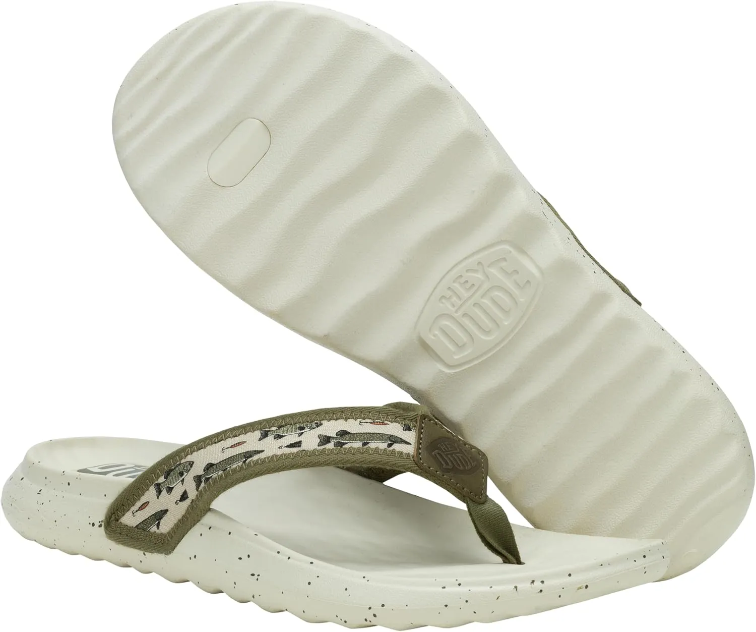 Hey Dude Men's Myers Flip Classic Black/Black | Men's Shoes | Men Slip-on Sandals | Comfortable & Light-Weight