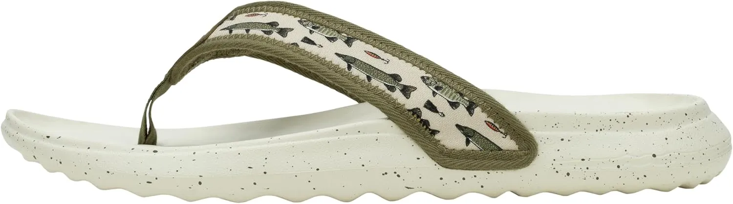 Hey Dude Men's Myers Flip Classic Black/Black | Men's Shoes | Men Slip-on Sandals | Comfortable & Light-Weight