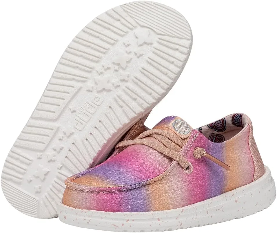 Hey Dude Toddler Wendy Sparkle | Toddler Loafers | Kids Slip on Shoes | Comfortable & Light-Weight