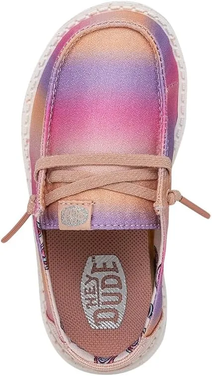 Hey Dude Toddler Wendy Sparkle | Toddler Loafers | Kids Slip on Shoes | Comfortable & Light-Weight