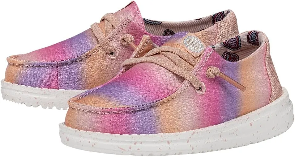 Hey Dude Toddler Wendy Sparkle | Toddler Loafers | Kids Slip on Shoes | Comfortable & Light-Weight