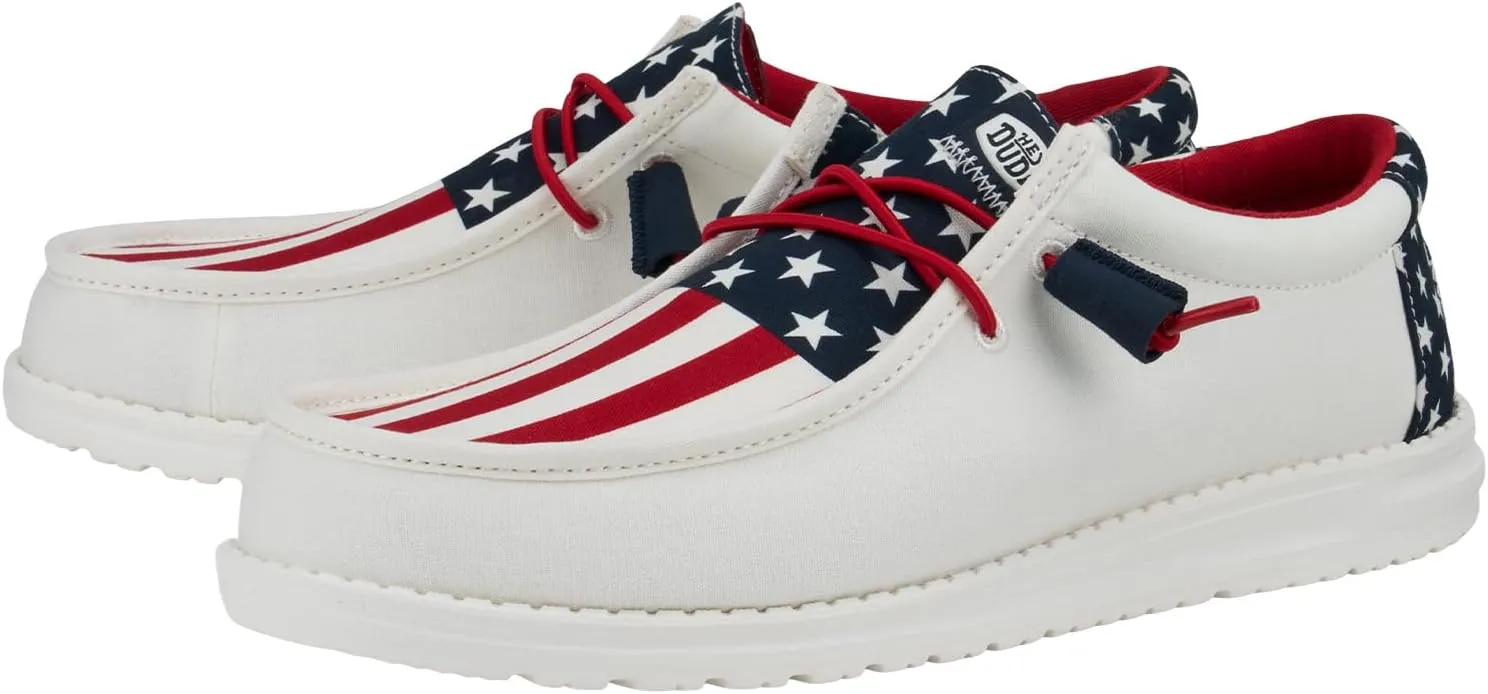 Hey Dude Wally Patriotic, Mens Shoes, Slip-on Loafers, Comfortable & Light-Weight