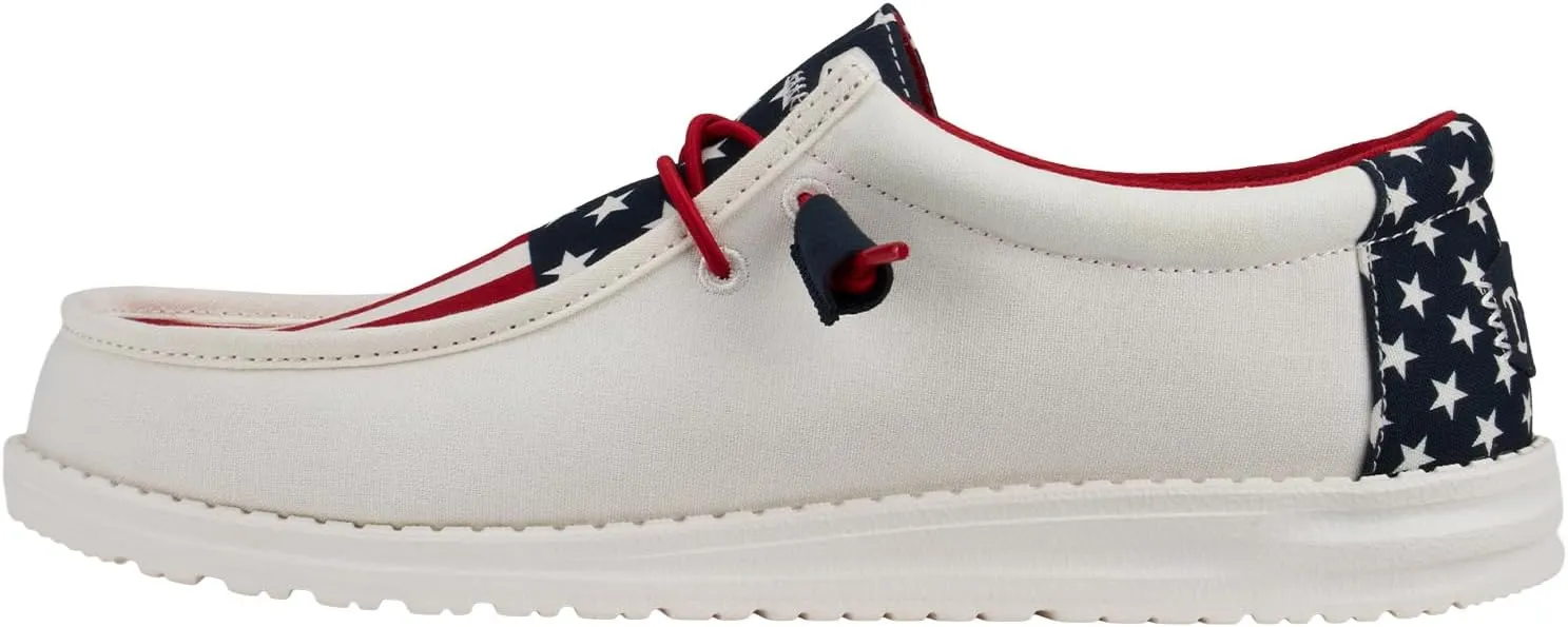 Hey Dude Wally Patriotic, Mens Shoes, Slip-on Loafers, Comfortable & Light-Weight