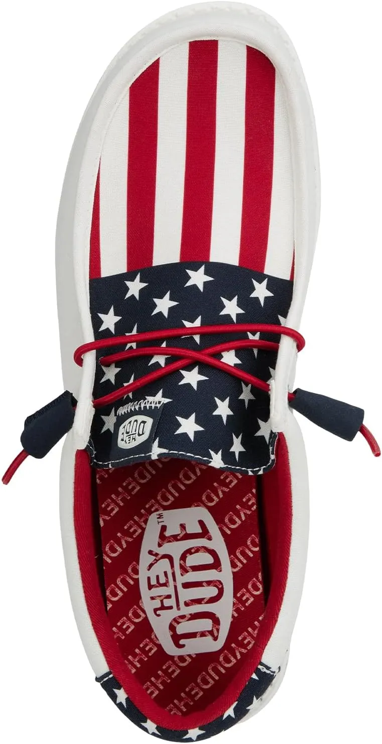 Hey Dude Wally Patriotic, Mens Shoes, Slip-on Loafers, Comfortable & Light-Weight