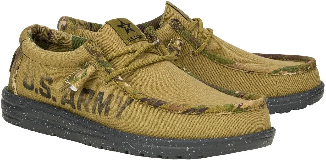 Hey Dude Wally US Army/Navy, Men’s Shoes, Men's Slip-on Loafers, Comfortable & Light-Weight