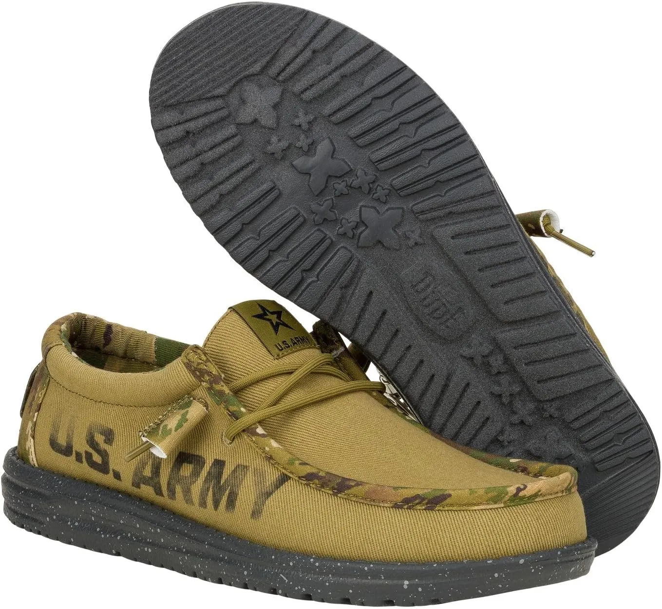 Hey Dude Wally US Army/Navy, Men’s Shoes, Men's Slip-on Loafers, Comfortable & Light-Weight