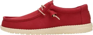HEYDUDE Men's Wally Canvas Chili Size 9, Men’s Shoes, Slip-on Loafers, Comfortable & Light-Weight