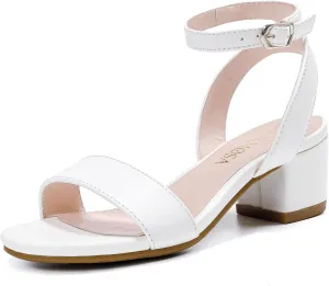 High Heels for Kids Open Toe Dress Shoes for Girls Ankle Strap Pump Shoes Flower Girl Sandals Wedding Party for Little Big Kids