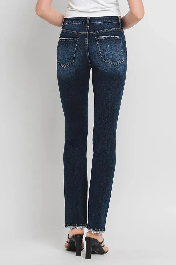 High Rise Long Slim Straight Jeans