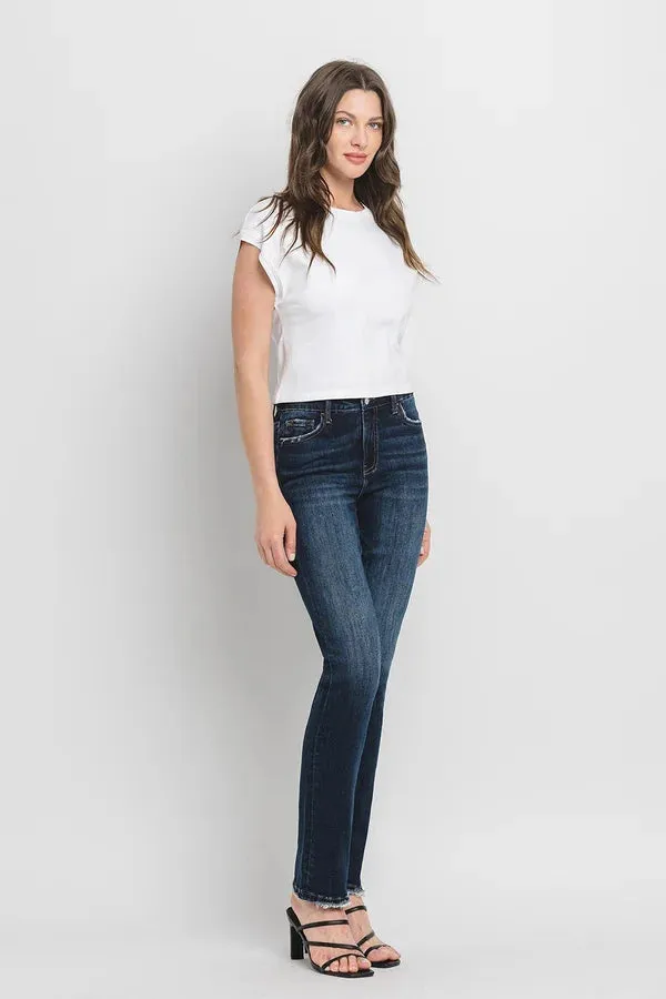 High Rise Long Slim Straight Jeans