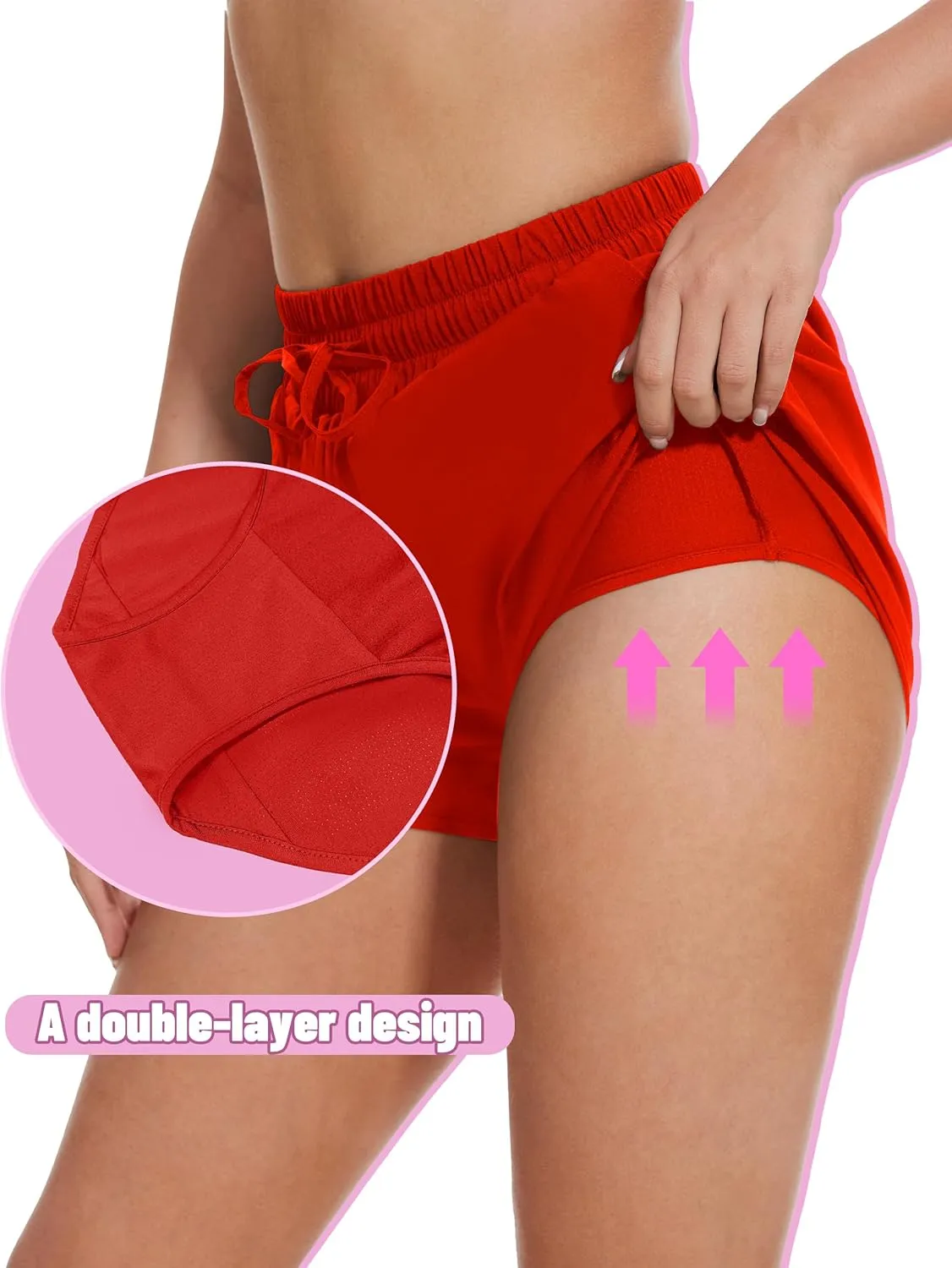 High Waisted Running Shorts for Women with Pockets, 2.5" Black Athletic Workout Gym Yoga Spandex Dolphin Shorts