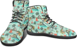 Howilath Hawaiian Coconut Tree High Top Shoes Minimalist Shoes Men Waterproof Running Cross Training Shoe