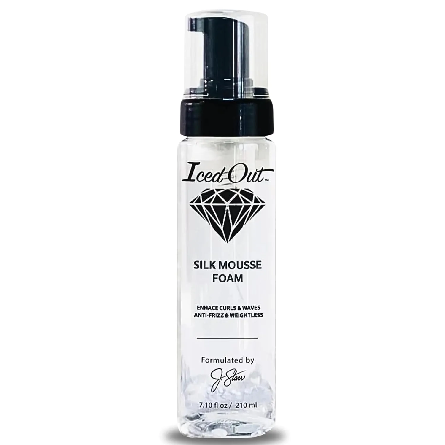 Iced Out Silk Mousse Foam | Volumizing & Curl Enhancing Hair Mousse for Men & Women – Frizz Control, Adds Shine, Long-Lasting Shape & Hold | 7.10 fl oz