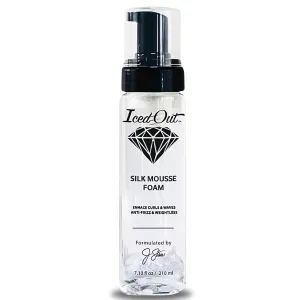 Iced Out Silk Mousse Foam | Volumizing & Curl Enhancing Hair Mousse for Men & Women – Frizz Control, Adds Shine, Long-Lasting Shape & Hold | 7.10 fl oz