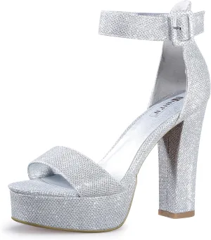 IDIFU Women's Ankle-Strap Heeled Sandal