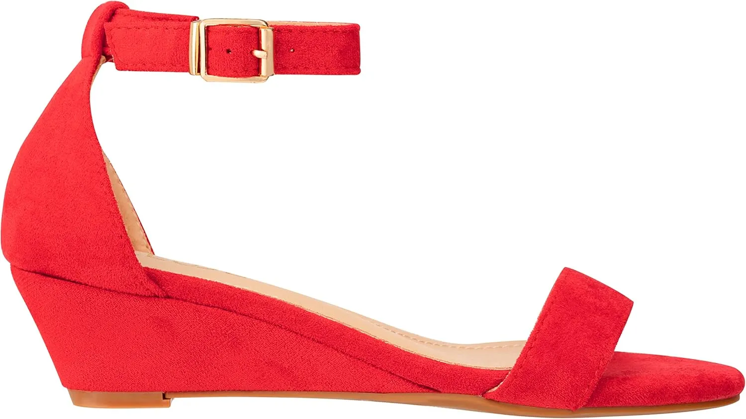 ILLUDE Women's Open Toe Ankle Strap Low Wedge Sandal Comfortable Platform Heeled Sandals